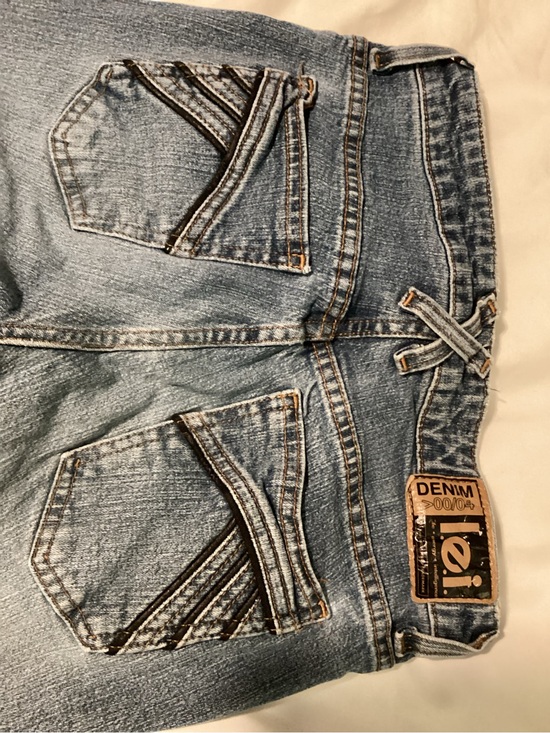 lei Denim - lei Light Blue Boot Cut Denim Jeans with Black leather trim